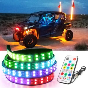 Tira de luces LED inferiores dinámicas RGB dobles filas control remoto para ATV UTV SXS RZR - Imagen 1 de 13