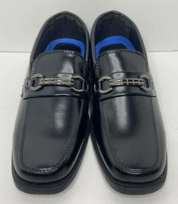 Boys Josmo Slip on Dress Shoes with Metal Accent Black Size 13 - Image 1 of 4