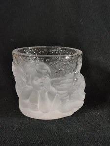 SMALL ORNATE COLONY GIFTS GLASS CHERUB TEALIGHT HOLDER - Picture 1 of 7