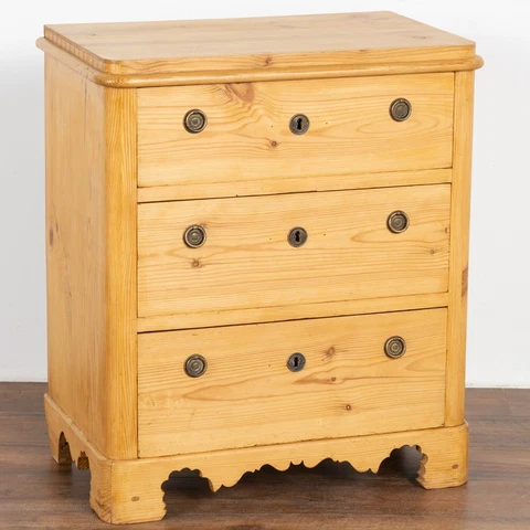 Antique Pine Nightstand Small Chest of Drawers, Denmark circa 1860-80 Cover