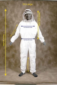Traje de abeja profesional resistente, traje de suministros de apicultura (con guantes) - 3 veces grande - Imagen 1 de 2