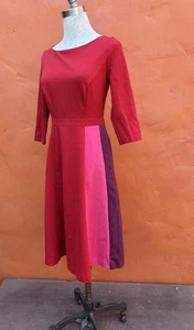 Boden Claudia Colorblock Ponte Knit Fit & Flare Midi Dress Small Size 4 - Picture 1 of 5