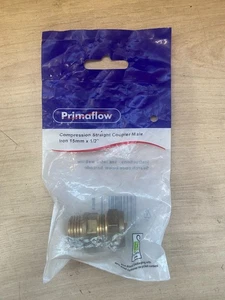 Adattatore maschio 15mm compressione x 1/2 pollice BSP raccordo idraulico dritto ottone WRA - Foto 1 di 1