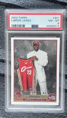 2003-04 Topps - Draft Pick LeBron James #221 Rookie (RC) PSA 8 - Image 1 of 2