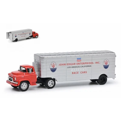 GMC TRUCK 1960 TEAM JOHN EDGAR MASERATI CAR TRANSPORTER 1:43 Schuco Camion Model - Immagine 1 di 3