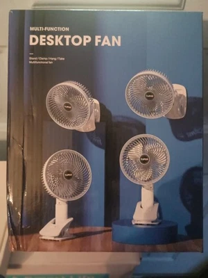 Ventilador de escritorio multifunción, blanco, carga USB, nuevo Foto 1 de 4