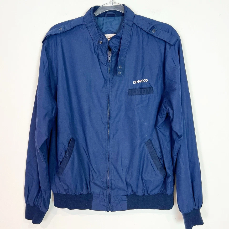 CHAQUETA KENWOOD VINTAGE RETRO AZUL MARINO CREMALLERA FRONTAL ESTILO BOMBER PARA HOMBRE TALLA GRANDE Foto 1 de 4