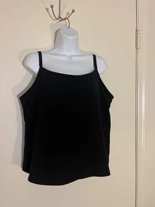 Women’s AVENUE BODY Black Shell W/built In Bra Pullover Spagetti Straps 18/20 - Picture 1 of 6