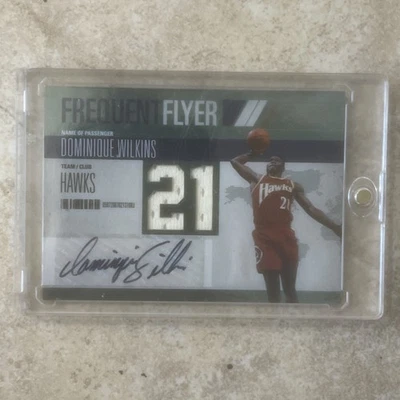 Dominique Wilkins Auto/GU /25!2011 Panini Absolute Frequent Flyer SSP🔥ATL - Image 1 of 2