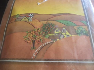 Vintage Stitchery Kit Sunset Quilted Autumn Scene Farm NIP - Picture 1 of 5