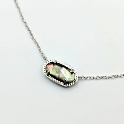 Collar Doblete Kendra Scott Elisa Tono Plata Abulón Concha 16" Foto 1 de 4