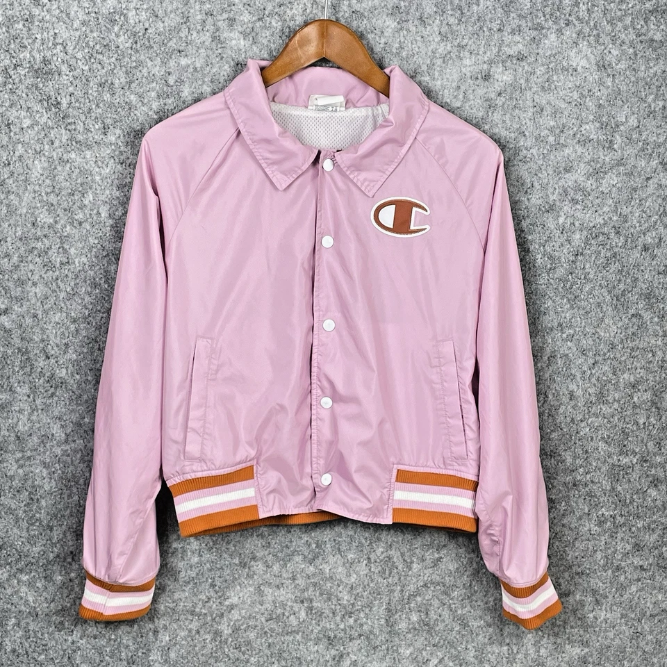 Chaqueta Universitaria Vintage Champion Mujer Años 90 Bebé Rosa Talla S Retro Deportiva Bombardero Foto 1 de 4