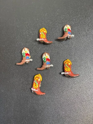 Set of 6 Vintage Whimsical Western Boot Button Covers - Image 1 of 4