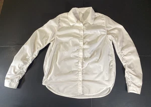 Lululemon Womens Button Down Shirt Size 8 Full Day Ahead Cotton Blend White - Picture 1 of 8