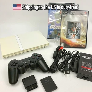 PS2 Slim SCPH-77000 PlayStation Console Bianca Controller Wireless Spedizione da US 8 - Foto 1 di 18