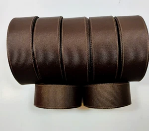 Braunes Ripsband 7/8 Zoll x 55+ Yards Schiff Solide Handwerk Polyester - Bild 1 von 4