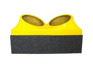 Double 15 fiberglass sub woofer speaker box enclosure carpeted MDF case YELLOW - Picture 1 of 6