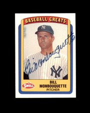 Bill Monbouquette Signed 1990 Swell Baseball Greats New York Yankees Autograph