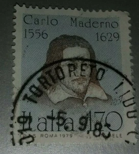 FRANCOBOLLO 170 LIRE ITALIA 1979 CARLO MADERNO - STAMP - Foto 1 di 1