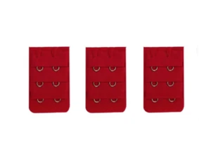 3 rallonges rouge extension soutien gorge 2 crochets - accessoire lingerie - Imagen 1 de 1