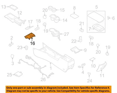 Console Ford OEM 10-12 Fusion - bandeja 9N7Z5413530AC - Imagem 1 de 2