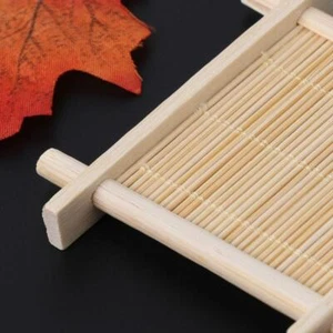 Bamboo Wooden Handmade Bathroom Soap Dish Holder Drain Storage Rack Shower Rack - Picture 1 of 9