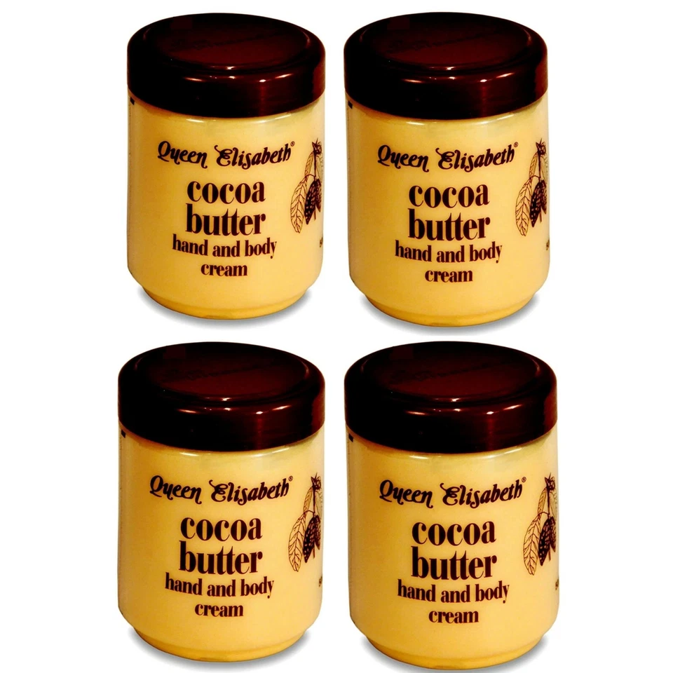 4x Queen Elizabeth Kakaobutter beruhigt und erweicht Hand- und Körpercreme Jar500ml - Bild 1 von 1
