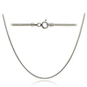 Collar de cadena de serpiente italiano de 1 mm de plata de ley .925 para colgantes de 20 pulgadas - Imagen 1 de 3