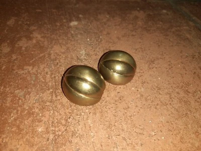 Vintage Ohrringe Ohrclip Clip Modeschmuck Metall Messing gold oval - Bild 1 von 4