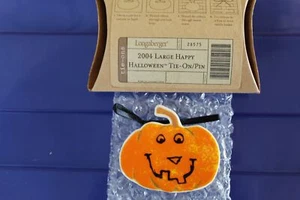 Longaberger 2004 großer Happy Halloween Kürbis Krawatte oder Pin #28575 - NEU - Bild 1 von 5