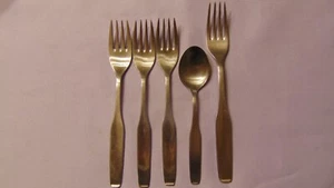 VINTAGE MIXED 5 WMF/FRASER CROMARGAN GERMANY FORKS & SPOON OLDER "FORM" NICE!! - Picture 1 of 4
