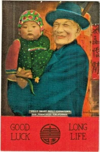 Chinatown San Francisco advertisement GOOD LUCK LONG LIFE "Velly Smart Boy" - Foto 1 di 3
