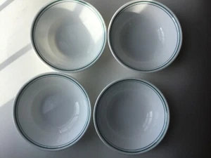 Set of 4 Corelle Cereal Soup Salad Bowls Country Cottage White With Green Lines - Picture 1 of 3