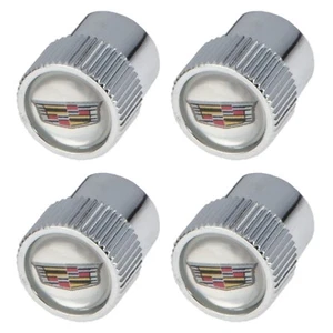 OEM NEW Valve Stem Caps Set of 4 Silver w/Crest Logo 12-18 ATS CTS 23473652 - Picture 1 of 5