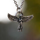 Vintage Punk Silver Color Angel Wing Pendant Necklace Sweater Chain Jewelr Sfp