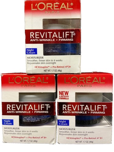 3 loreal revitalift night cream 1.7oz moisturizer distressed box | eBay