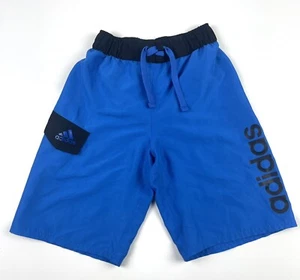 Adidas Youth Board Shorts Swim Trunks Size Small Blue/Black Drawstring Liner - Picture 1 of 4