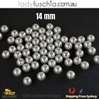 50pcs 14mm Grey Round Plastic Pearl Acrylic Bead Make Your Own Jewellery Craft