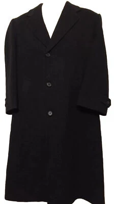 VTG Men Hart Schaffner & Marx Coat Gray Virgin Wool Long Outer Over Coat 44 Long - Image 1 of 4