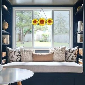 Panel de ventana de vitral girasoles atrapasoles estilo Tiffany UNO DE ESTE PRECIO - Imagen 1 de 5