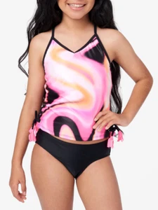 JUSTICE Girls Swimsuit Tankini Bikini Ruffle Swim 5 6 7 8 12 14 16 18 XL Pink - Picture 1 of 4