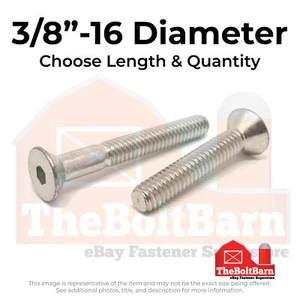 3/8"-16 316 Stainless Steel Flat Head Socket Cap Screws (Choose Length & Qty) - Picture 1 of 9