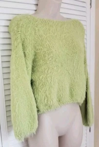 NEU FREE PEOPLE CROP FLURRY PULLOVER GRÜN PULLOVER GR. XS - Bild 1 von 6