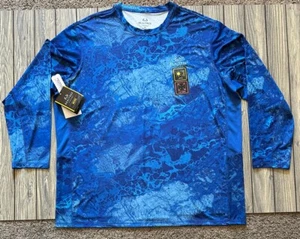 Real Tree Fishing Mens Shirt Long Sleeve UPF 30 Blue Wave Camo Size 3XL - Picture 1 of 5