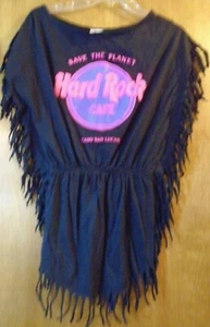 Schwarzer Hard Rock Cafe Cabo San Lucas mit pink und lila Logo plus Fransen - Bild 1 von 4