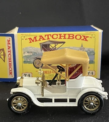 Matchbox Model Cars of Yesteryear Y-4 1909 White Opel Coupe in Original Box - Image 1 of 4