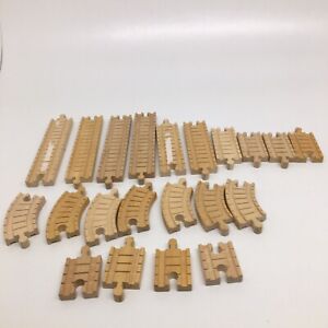 Vintage Wooden Clickity Clack Track Railway Pieces- Lot of 21 Pieces
