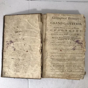 1759 A Universal Geographical Dictionary Vol II Andrew Brice Antique - Picture 1 of 11