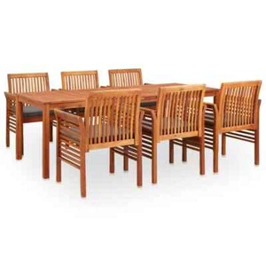 7-Piece Outdoor Dining Set Garden Patio Table Chairs Timber Furniture Setting - Picture 1 of 11