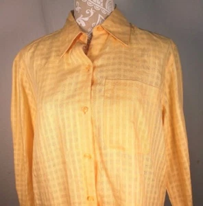 Camicetta/camicia Liz Claiborne Lizsport S donna lino irlandese manica lunga oro - Foto 1 di 12